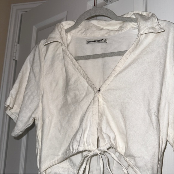 Abercrombie & Fitch Linen-Blend Cutout Shirt Dress BLOGGER'S FAVE! - Picture 10 of 16